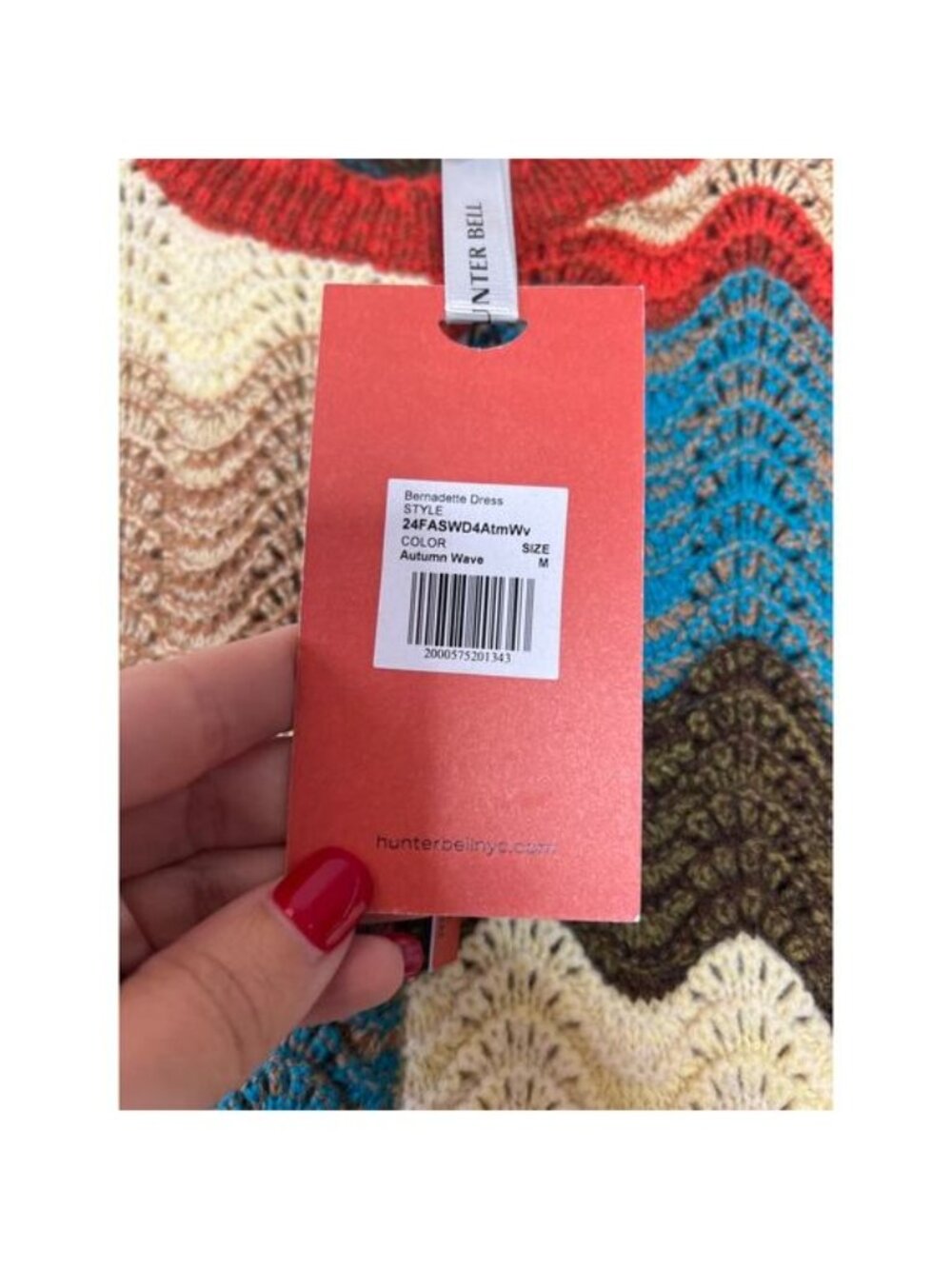 NWT Hunter Bell Knit Scallop Bernadette Autumn Wave Mini Dress Size: Medium - Picture 6 of 10